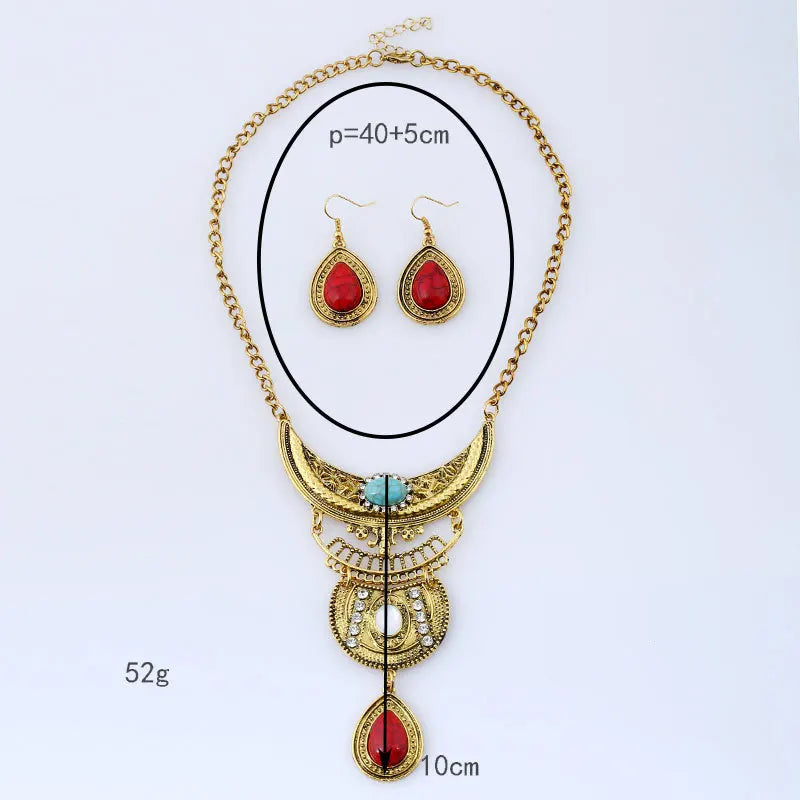 Collares Choker Multilayer Fashion Bohemian Statement Maxi Necklace For Women Earrings Jewelry Sets Vintage Collier Necklace