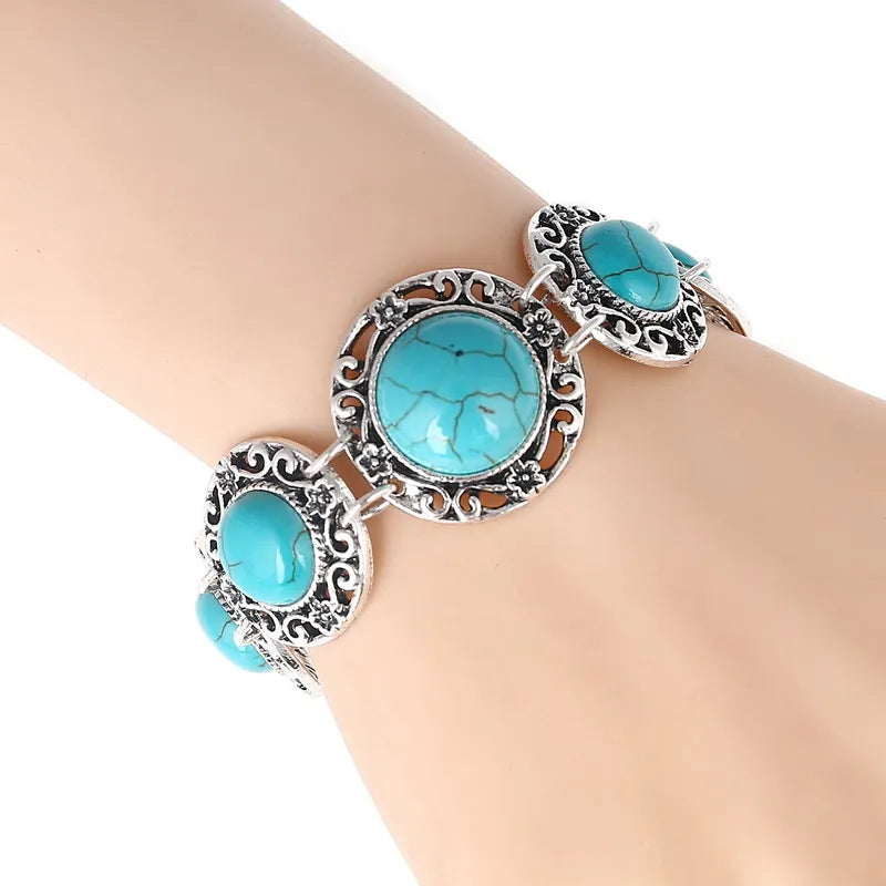 LOVBEAFAS Fashion Ethnic Bohemian Bracelets & Bangles For Women Red Blue Stone Vintage Beach Boho Adjustable Bracelets Jewelry