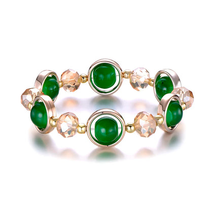 LOVBEAFAS Women’s Crystal Beaded Elastic Bracelet