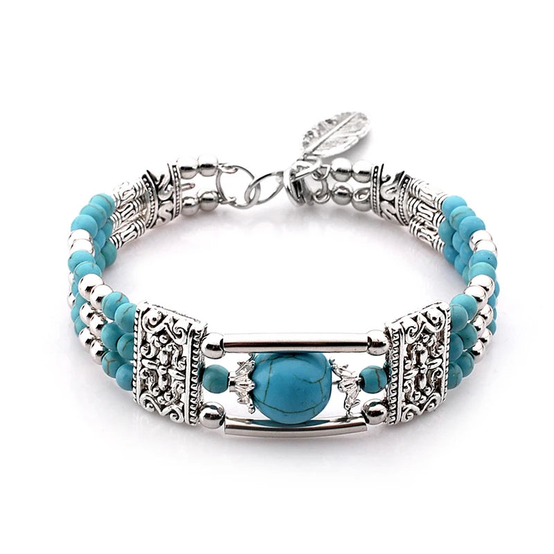 Women’s Boho Natural Stone Beaded Bracelet