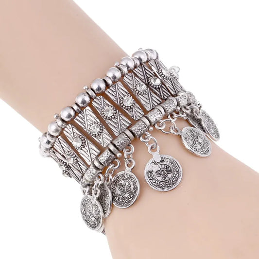 Women’s Vintage Coin Tassel Adjustable Bracelet