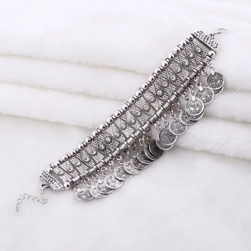 Women’s Vintage Coin Tassel Adjustable Bracelet