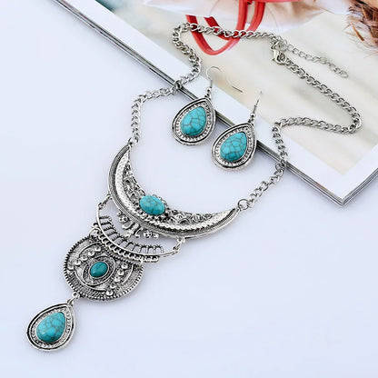 Collares Choker Multilayer Fashion Bohemian Statement Maxi Necklace For Women Earrings Jewelry Sets Vintage Collier Necklace
