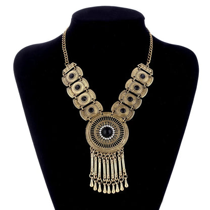 Fashion Bohemian Statement Long Collier Pendant Necklace Women Tassel Vintage Choker Collar Boho Necklace Female Jewelry Bijoux