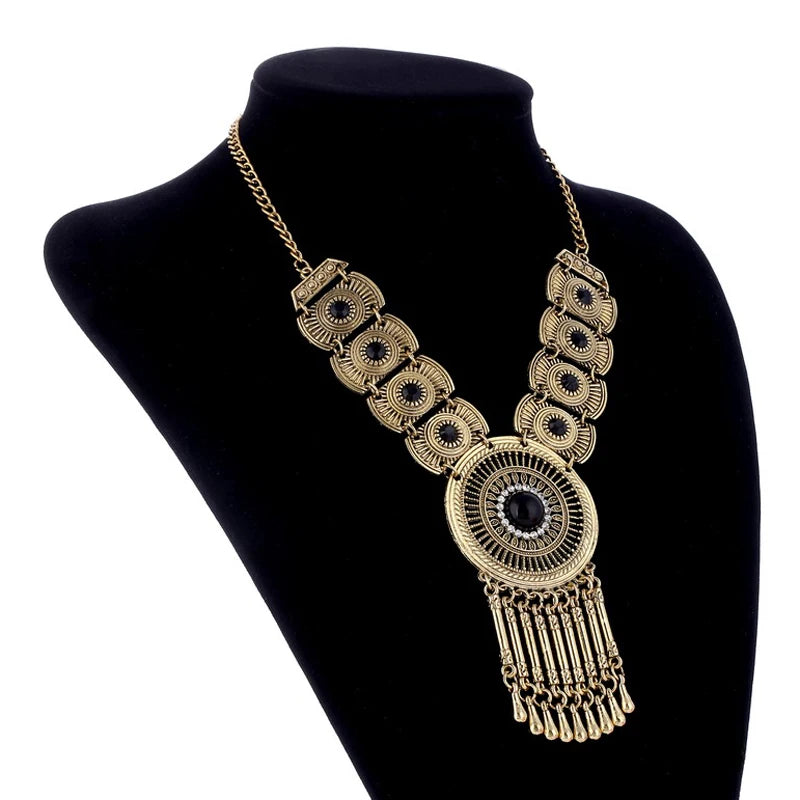 Fashion Bohemian Statement Long Collier Pendant Necklace Women Tassel Vintage Choker Collar Boho Necklace Female Jewelry Bijoux