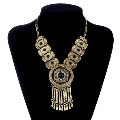Fashion Bohemian Statement Long Collier Pendant Necklace Women Tassel Vintage Choker Collar Boho Necklace Female Jewelry Bijoux