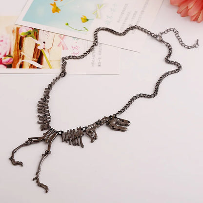 LOVBEAFAS Fashion Gothic Dragon Tyrannosaurus Skeleton Dinosaur Necklaces & Pendants Chain Choker Collar Necklace For Women