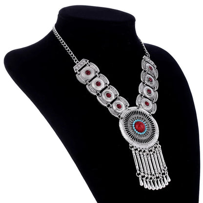 Fashion Bohemian Statement Long Collier Pendant Necklace Women Tassel Vintage Choker Collar Boho Necklace Female Jewelry Bijoux