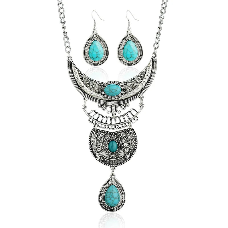 Collares Choker Multilayer Fashion Bohemian Statement Maxi Necklace For Women Earrings Jewelry Sets Vintage Collier Necklace