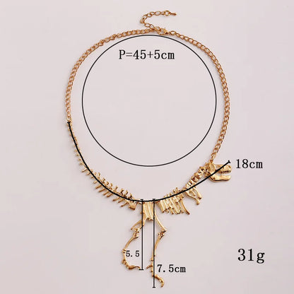 LOVBEAFAS Fashion Gothic Dragon Tyrannosaurus Skeleton Dinosaur Necklaces & Pendants Chain Choker Collar Necklace For Women