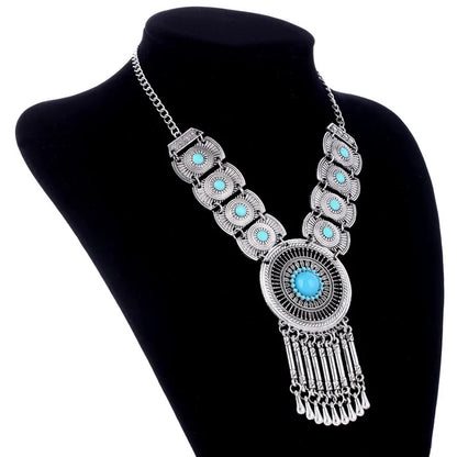 Fashion Bohemian Statement Long Collier Pendant Necklace Women Tassel Vintage Choker Collar Boho Necklace Female Jewelry Bijoux