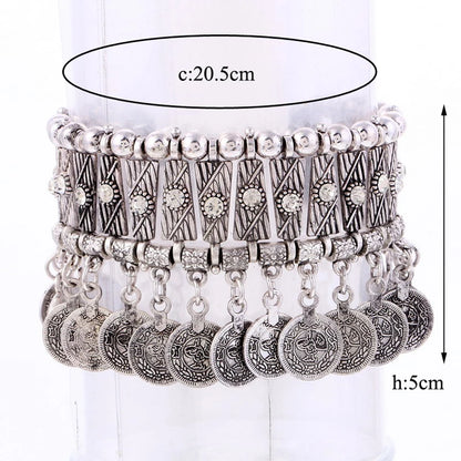 Women’s Vintage Coin Tassel Adjustable Bracelet