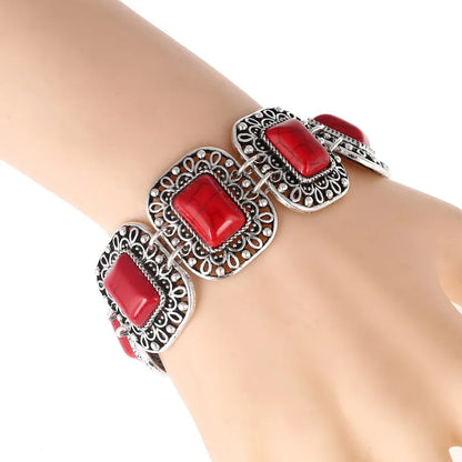 LOVBEAFAS Fashion Ethnic Bohemian Bracelets & Bangles For Women Red Blue Stone Vintage Beach Boho Adjustable Bracelets Jewelry