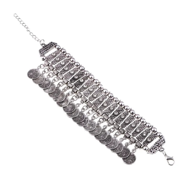 Women’s Vintage Coin Tassel Adjustable Bracelet