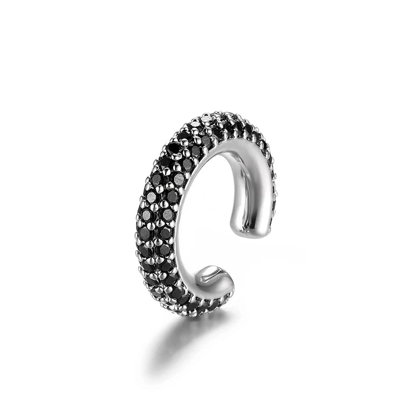 IPC Round C Shape Cartilage Clip Earrings For Women Fake No Pierced Earrings AAAA Zirconia Geometric Jewelry Gold Silver Color