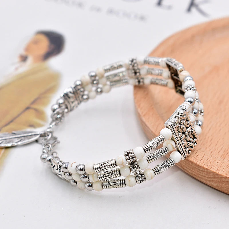 Women’s Boho Natural Stone Beaded Bracelet