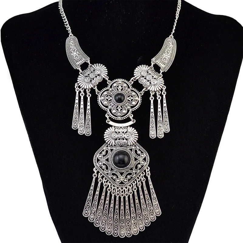 Fashion Bohemian Statement Long Collier Pendant Necklace Women Tassel Vintage Choker Collar Boho Necklace Female Jewelry Bijoux