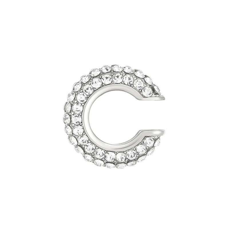 1PC C Shape Round Cartilage Clip Earrings Women Fake No Pierced Earrings Rhinestone Crystal Circel Geometric Ear Cuff Jewelry