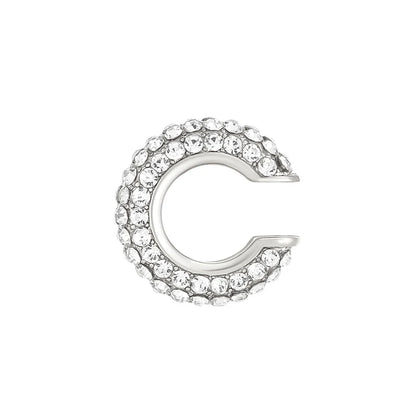 1PC C Shape Round Cartilage Clip Earrings Women Fake No Pierced Earrings Rhinestone Crystal Circel Geometric Ear Cuff Jewelry