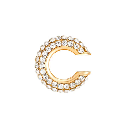 1PC C Shape Round Cartilage Clip Earrings Women Fake No Pierced Earrings Rhinestone Crystal Circel Geometric Ear Cuff Jewelry