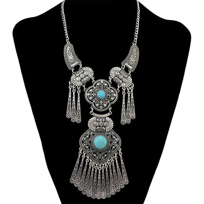 Fashion Bohemian Statement Long Collier Pendant Necklace Women Tassel Vintage Choker Collar Boho Necklace Female Jewelry Bijoux