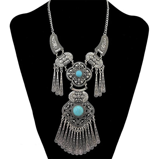 Fashion Bohemian Statement Long Collier Pendant Necklace Women Tassel Vintage Choker Collar Boho Necklace Female Jewelry Bijoux
