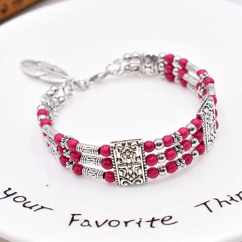 Women’s Boho Natural Stone Beaded Bracelet
