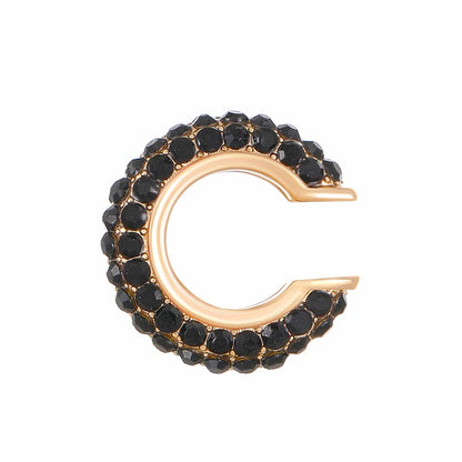 1PC C Shape Round Cartilage Clip Earrings Women Fake No Pierced Earrings Rhinestone Crystal Circel Geometric Ear Cuff Jewelry