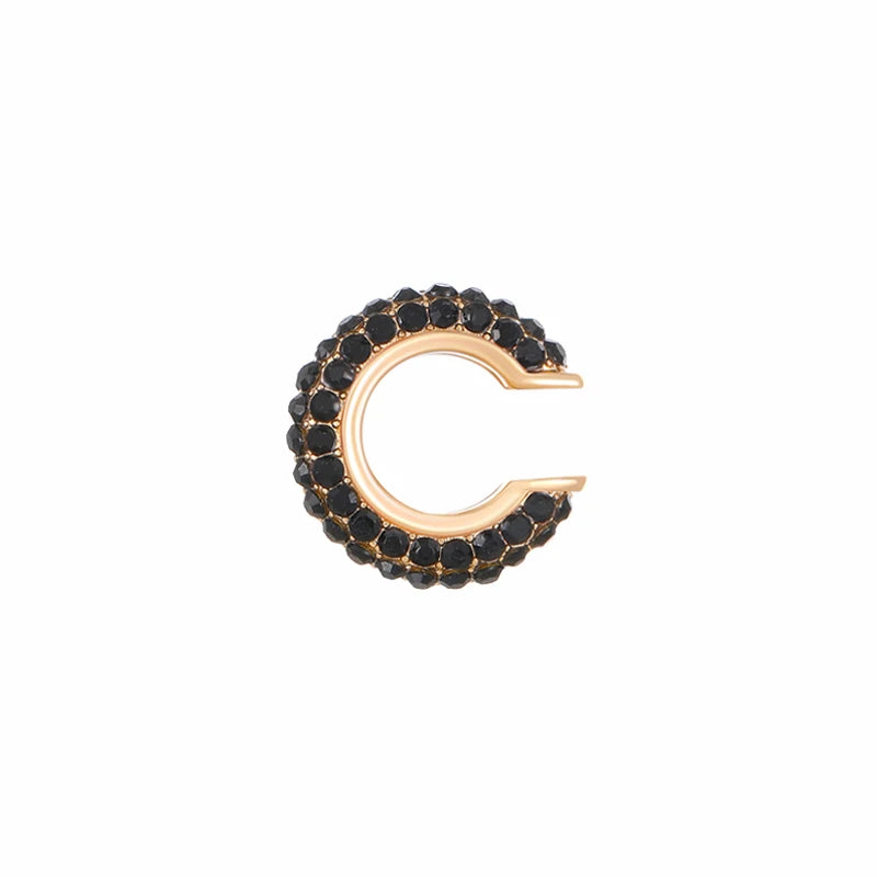 1PC C Shape Round Cartilage Clip Earrings Women Fake No Pierced Earrings Rhinestone Crystal Circel Geometric Ear Cuff Jewelry