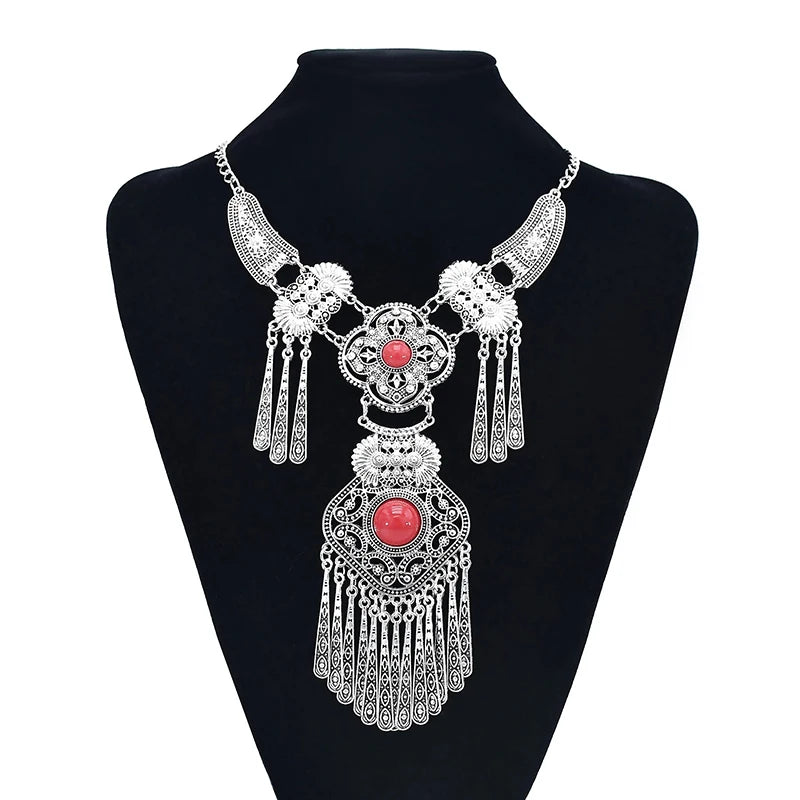 Fashion Bohemian Statement Long Collier Pendant Necklace Women Tassel Vintage Choker Collar Boho Necklace Female Jewelry Bijoux