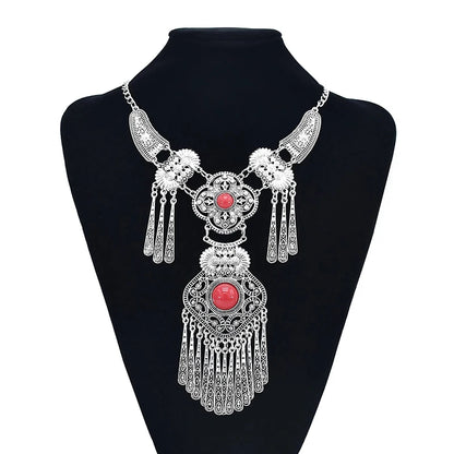 Fashion Bohemian Statement Long Collier Pendant Necklace Women Tassel Vintage Choker Collar Boho Necklace Female Jewelry Bijoux