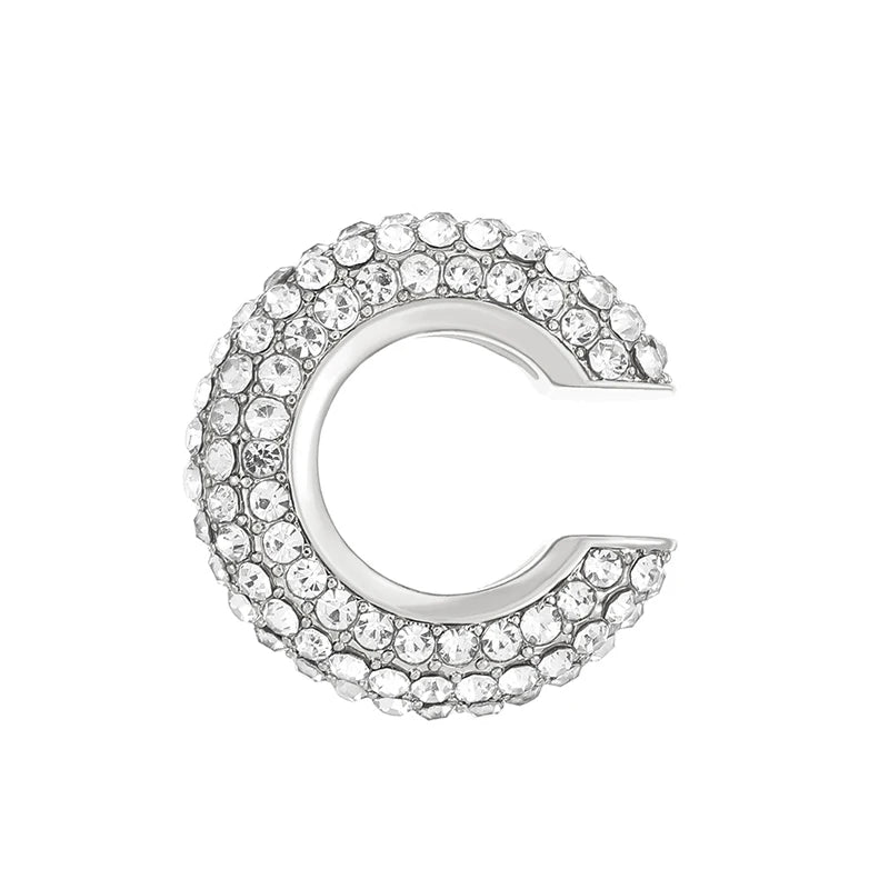 1PC C Shape Round Cartilage Clip Earrings Women Fake No Pierced Earrings Rhinestone Crystal Circel Geometric Ear Cuff Jewelry