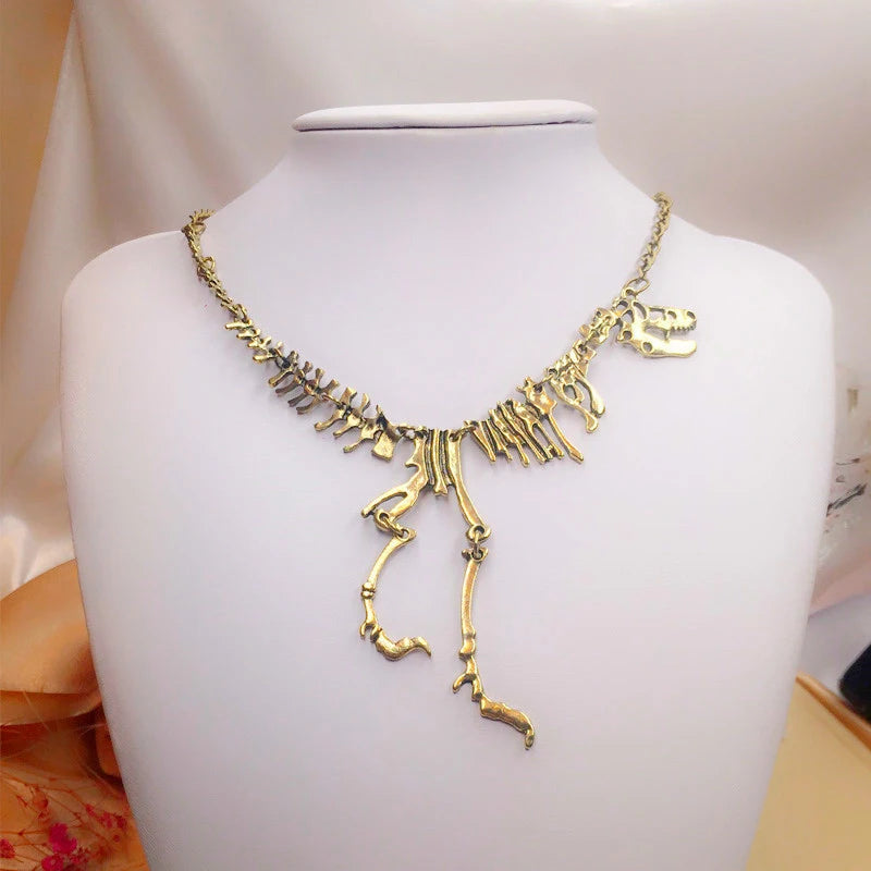 LOVBEAFAS Fashion Gothic Dragon Tyrannosaurus Skeleton Dinosaur Necklaces & Pendants Chain Choker Collar Necklace For Women