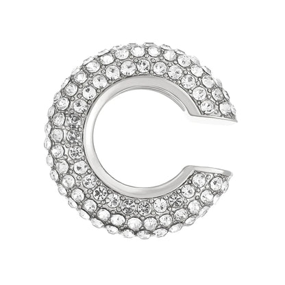 1PC C Shape Round Cartilage Clip Earrings Women Fake No Pierced Earrings Rhinestone Crystal Circel Geometric Ear Cuff Jewelry