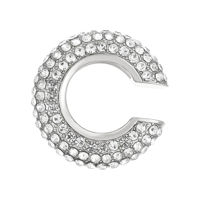 1PC C Shape Round Cartilage Clip Earrings Women Fake No Pierced Earrings Rhinestone Crystal Circel Geometric Ear Cuff Jewelry