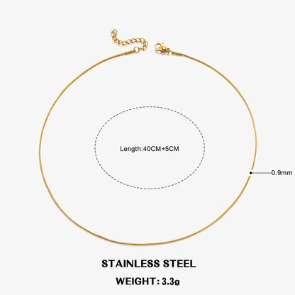 Classic Stainless Steel Round Snake Chain Choker Necklace For Women 0.9mm-2.0mm Gold Silver Color Daily Fashion Female Jewelry