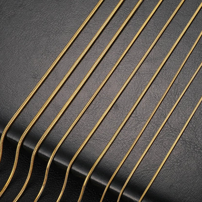 Classic Stainless Steel Round Snake Chain Choker Necklace For Women 0.9mm-2.0mm Gold Silver Color Daily Fashion Female Jewelry
