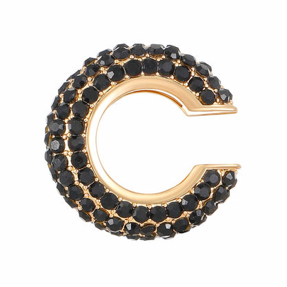 1PC C Shape Round Cartilage Clip Earrings Women Fake No Pierced Earrings Rhinestone Crystal Circel Geometric Ear Cuff Jewelry