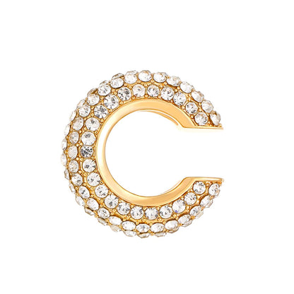 1PC C Shape Round Cartilage Clip Earrings Women Fake No Pierced Earrings Rhinestone Crystal Circel Geometric Ear Cuff Jewelry