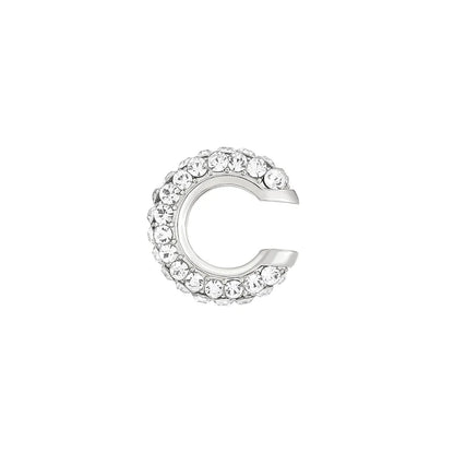 1PC C Shape Round Cartilage Clip Earrings Women Fake No Pierced Earrings Rhinestone Crystal Circel Geometric Ear Cuff Jewelry