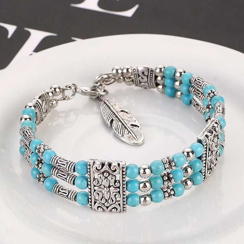 Women’s Boho Natural Stone Beaded Bracelet