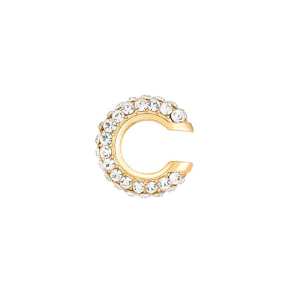 1PC C Shape Round Cartilage Clip Earrings Women Fake No Pierced Earrings Rhinestone Crystal Circel Geometric Ear Cuff Jewelry