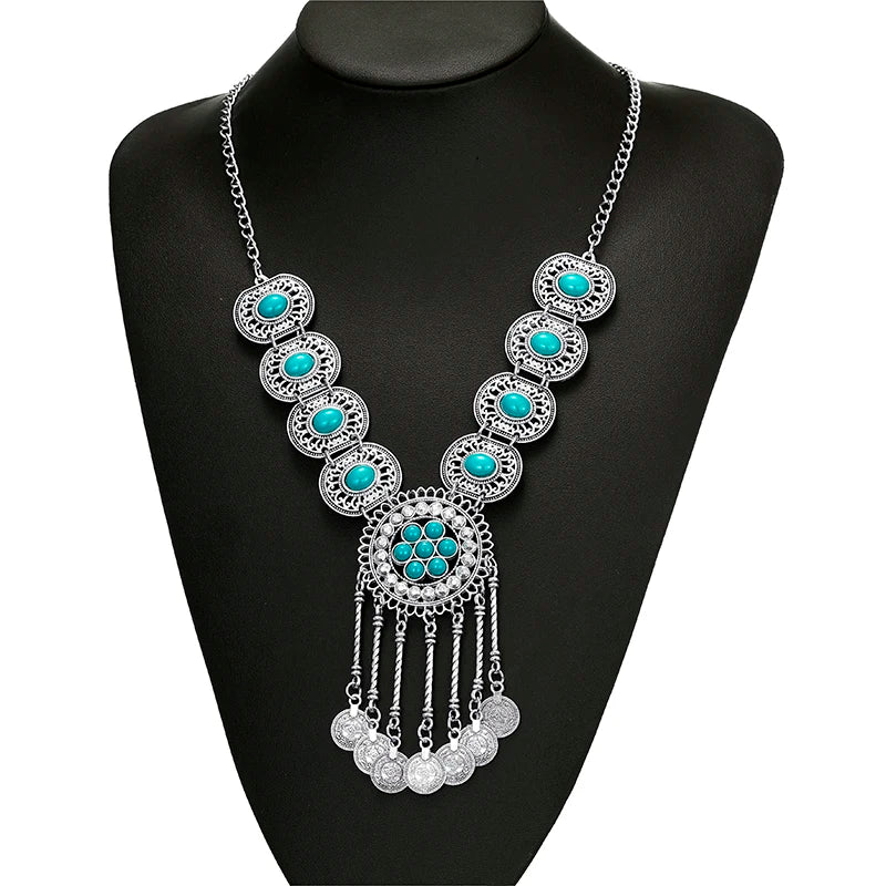 Fashion Bohemian Statement Long Collier Pendant Necklace Women Tassel Vintage Choker Collar Boho Necklace Female Jewelry Bijoux