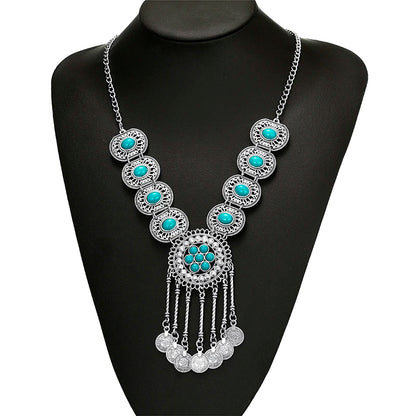 Fashion Bohemian Statement Long Collier Pendant Necklace Women Tassel Vintage Choker Collar Boho Necklace Female Jewelry Bijoux